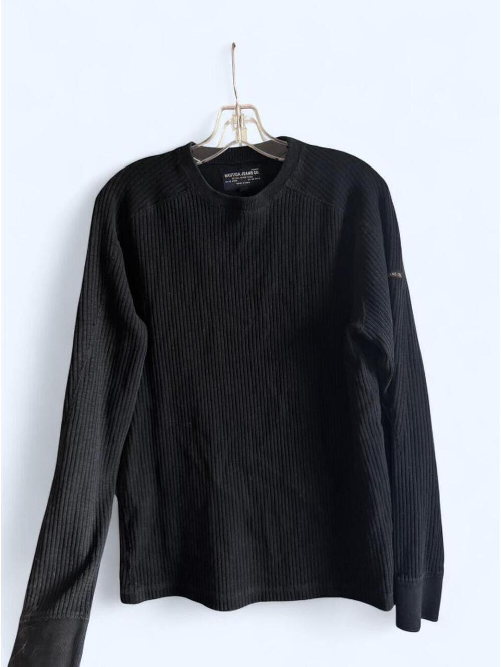 Vintage Nautica Jeans Co black long sleeve thermal top Size S